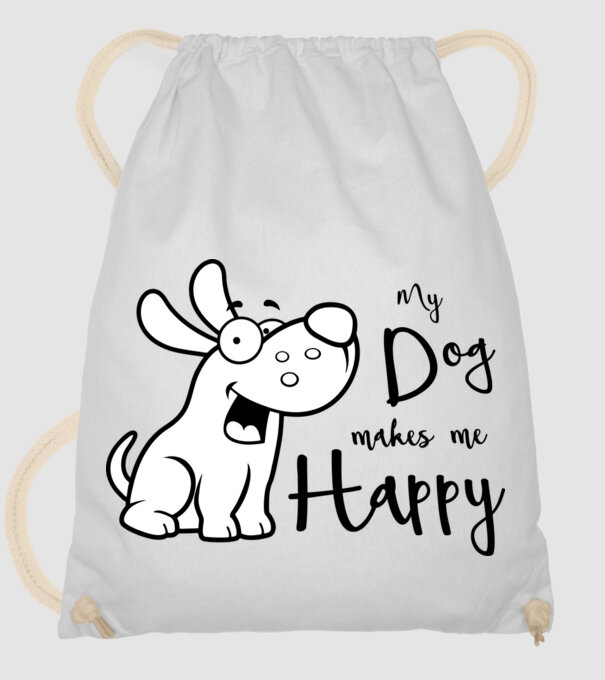 My dog makes me Happy minta fehér pólón
