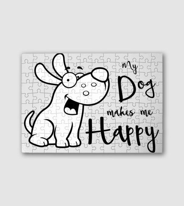 My dog makes me Happy  minta fehér pólón