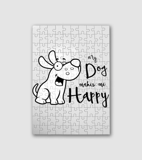 My dog makes me Happy minta fehér pólón