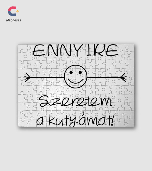 Ennyire szeretem a kutyámat minta fehér pólón