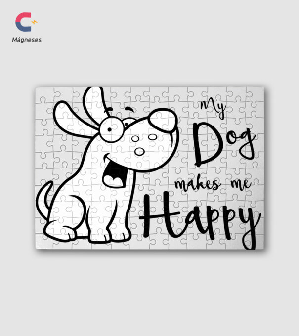 My dog makes me Happy minta fehér pólón