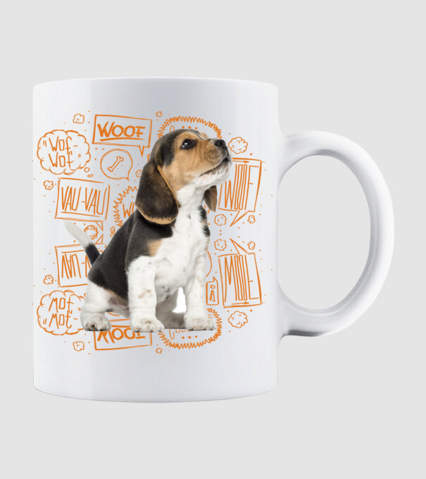 Beagle minta fehér pólón