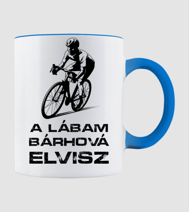 A lábam bárhová elvisz minta világoskék pólón