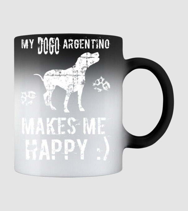 My Dogo Argentino makes me happy minta fekete pólón