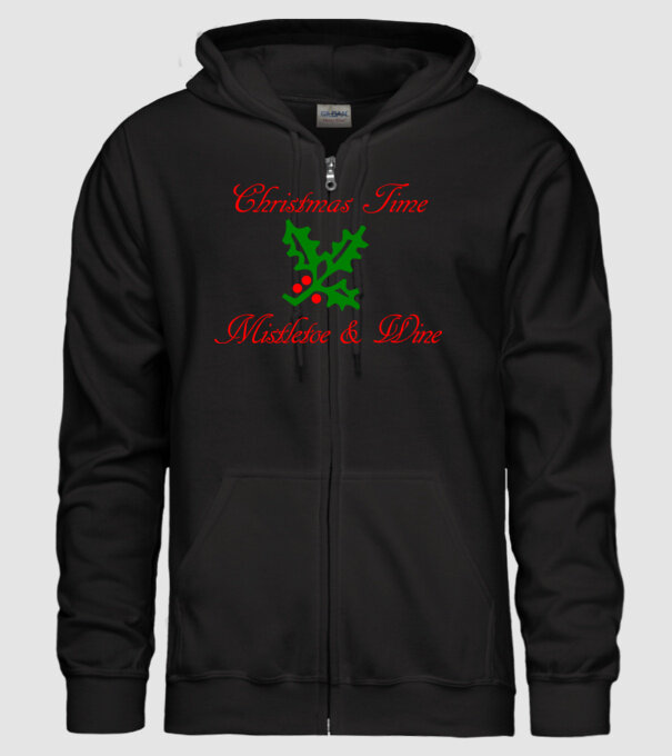 mistletoe minta fekete pólón