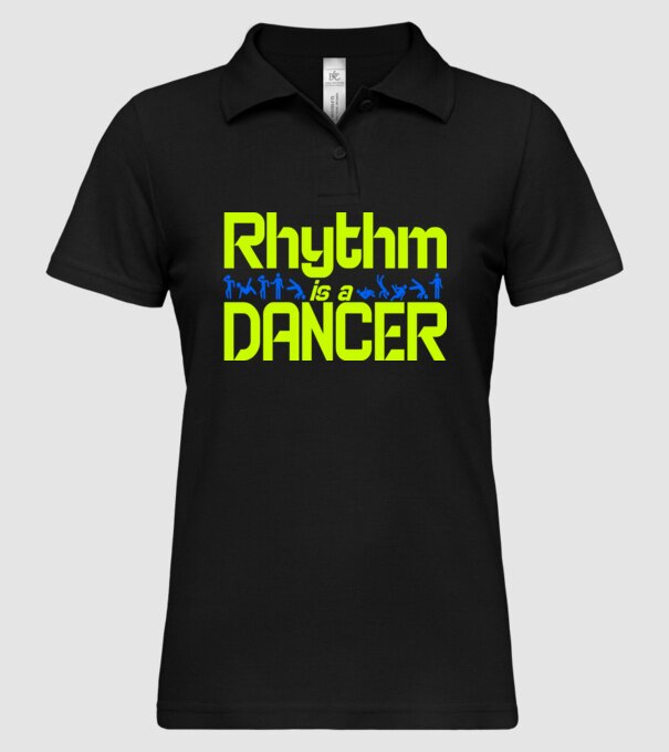 rhythm is a dancer yellow minta fekete pólón