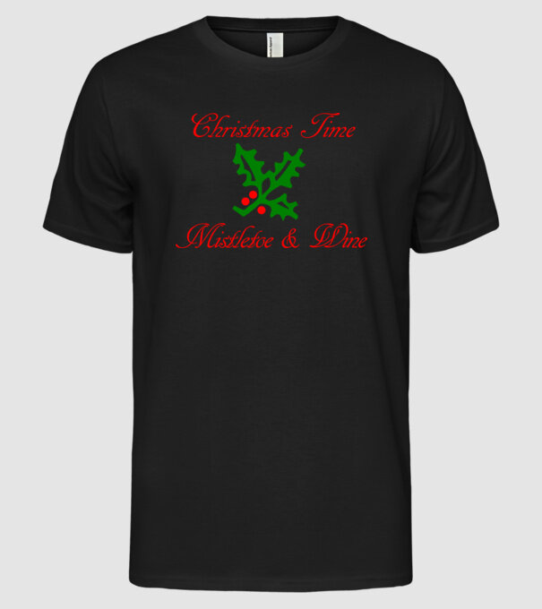 mistletoe minta fekete pólón