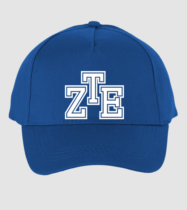 zte fehér minta királykék pólón