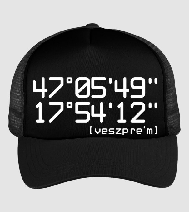 veszprém gps fehér minta fekete pólón