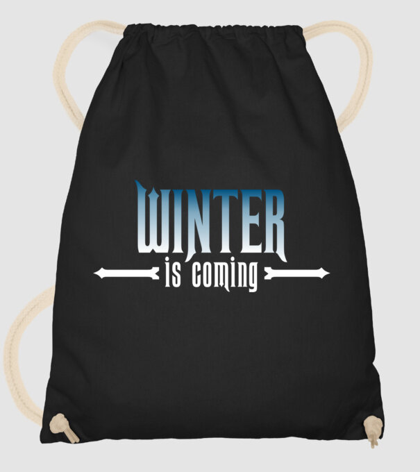 winter coming minta fekete pólón