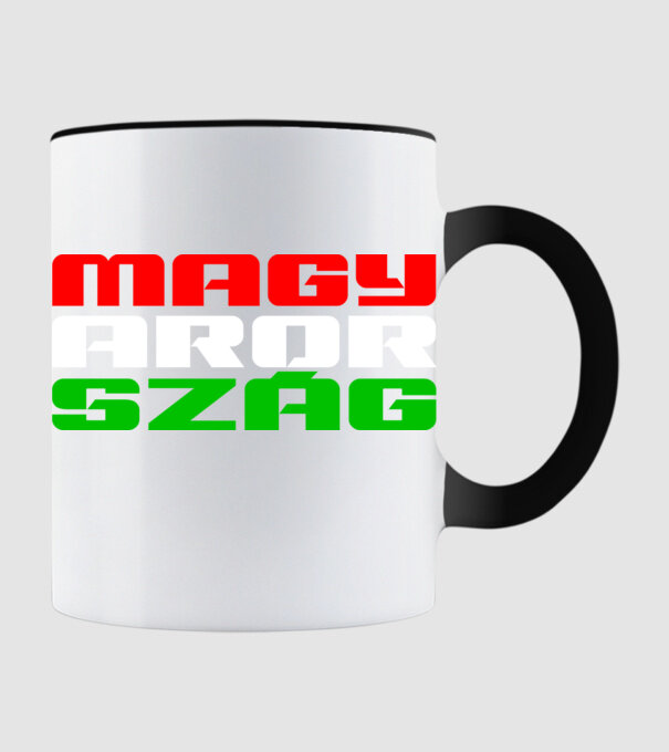 magyarország zászló minta fekete pólón
