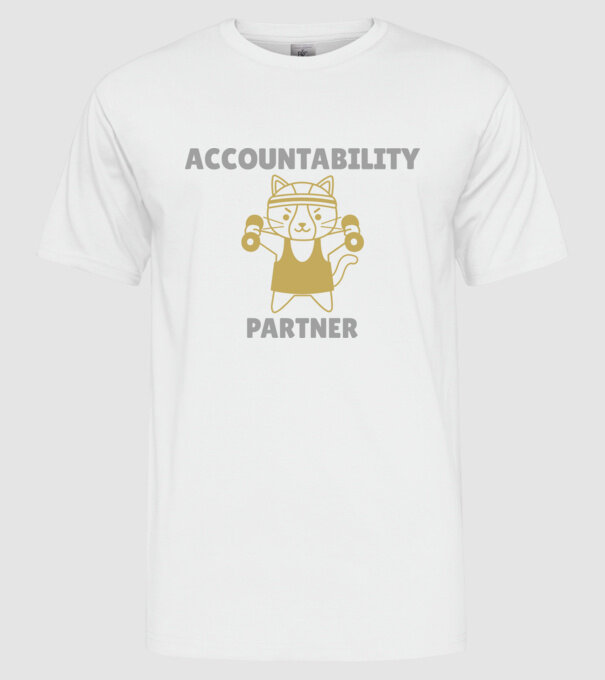 Accountability partner- Számonkérő edző társ minta fehér pólón