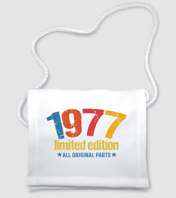 1977 limited edition ,all original parts,retro születésnapi évszám minta fehér pólón