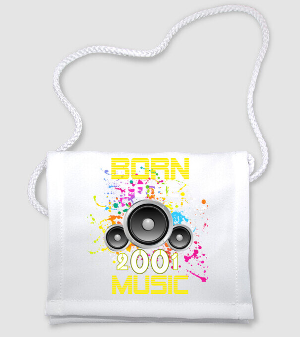 born to be music 2001-ben született, születésnapi zenés minta minta fehér pólón