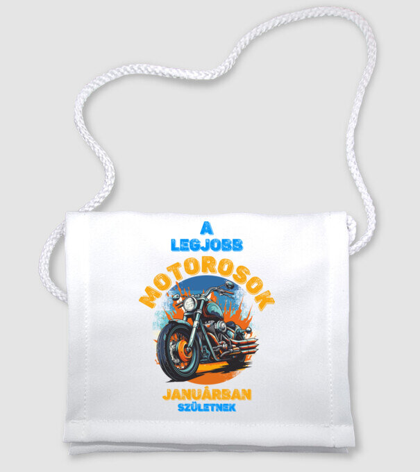 legjobb motorosok januárban születnek minta fehér pólón