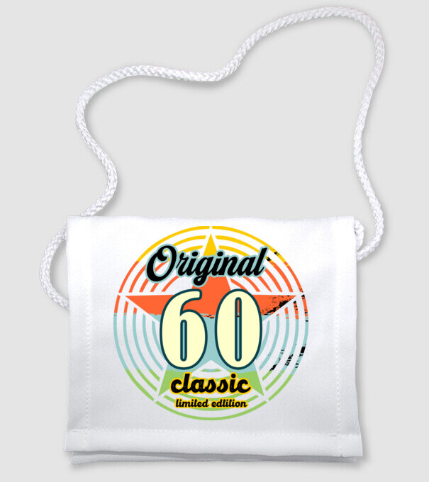 original classic, limited edition, születésnapi embléma, 60 éves minta fehér pólón