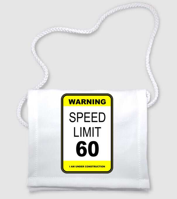 warning speed limit 60 , under construction minta fehér pólón