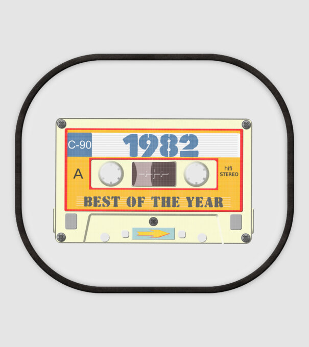 retro születésnapi audio kazetta, magnókazetta, best of the year 1982 minta fehér pólón