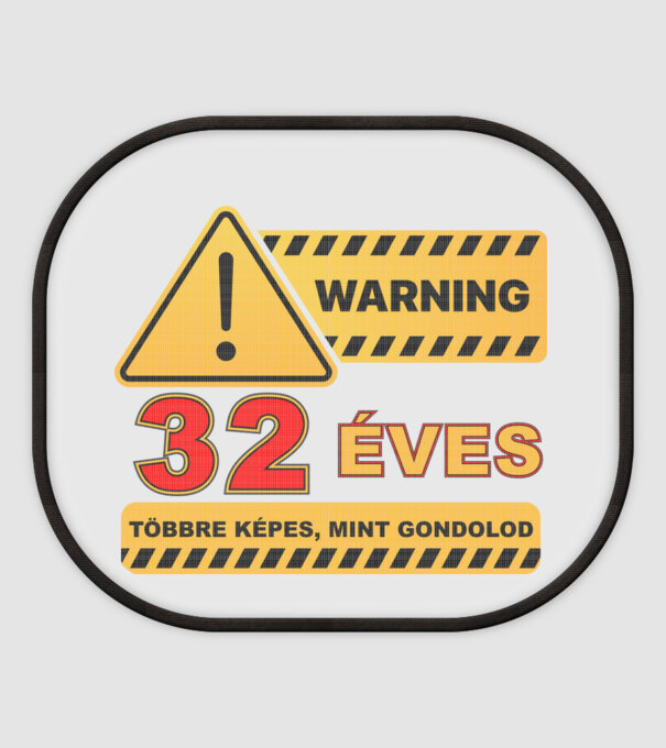 WARNING, 32 ÉVES TÖBBRE KÉPES, MIT GONDOLOD minta fehér pólón