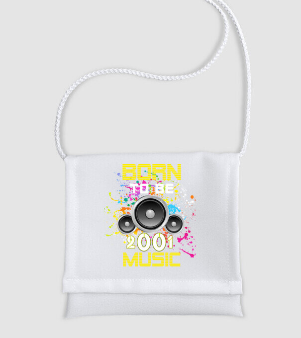 born to be music 2001-ben született, születésnapi zenés minta minta fehér pólón