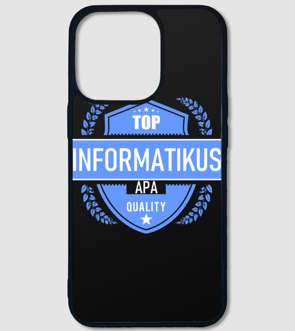 TOP QUALITY INFORMATIKUS APUKA minta fekete pólón