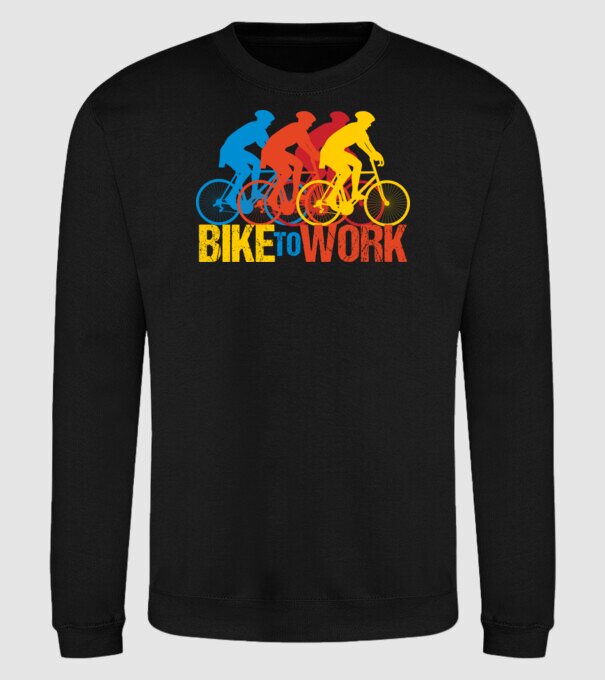 BIKE TO WORK BICAJOZZ A MUNKÁBA fiúk, férfiak minta fekete pólón