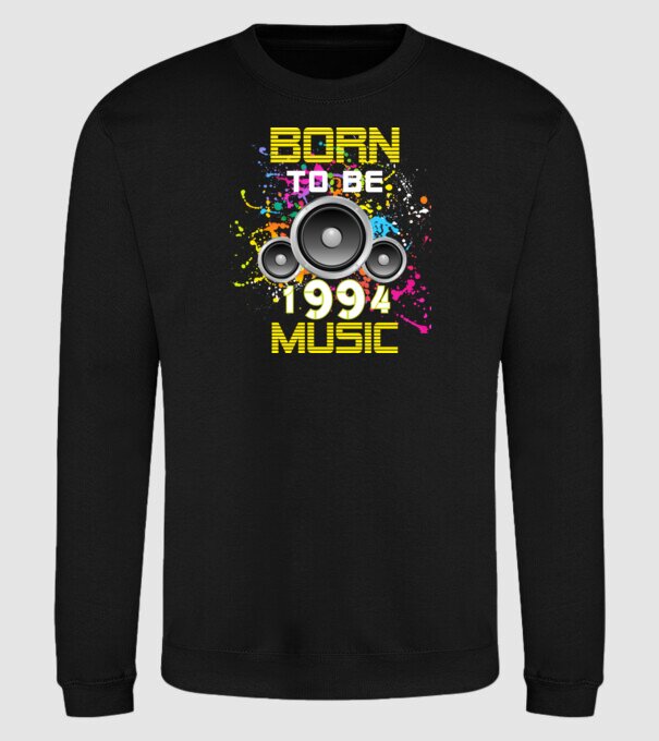 born to be music 1994-ben született, zenés szülinapi minta  minta fekete pólón