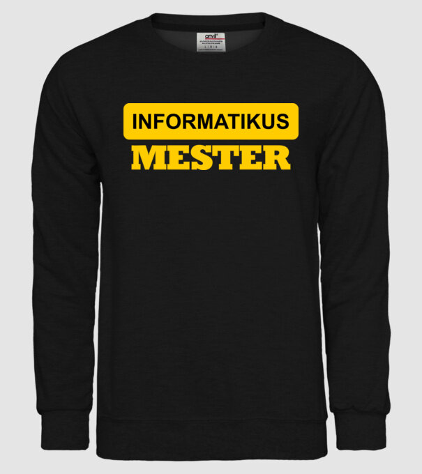 INFORMATIKUS MESTER minta fekete pólón