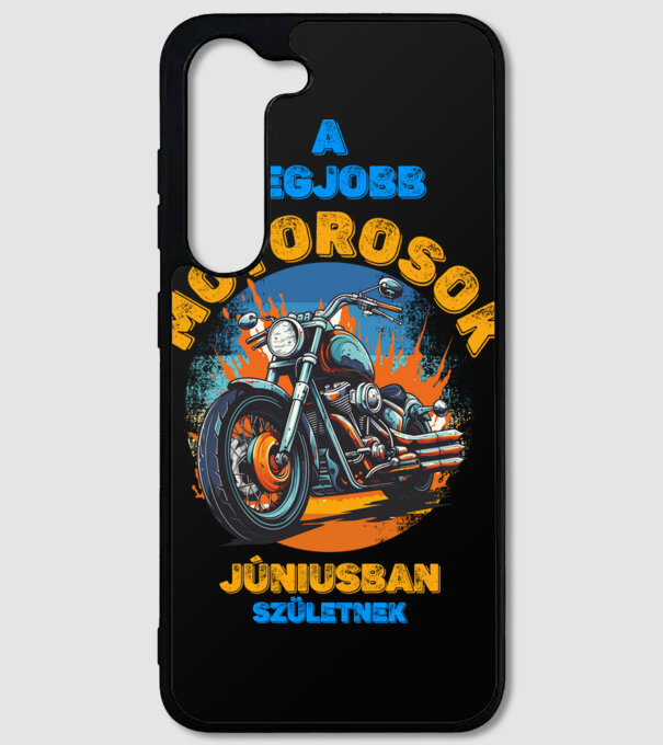 legjobb motorosok JÚNIUSBAN születnek minta fekete pólón
