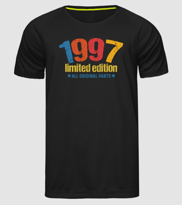 1997 limited edition ,all original parts, születésnapi felirat minta fekete pólón