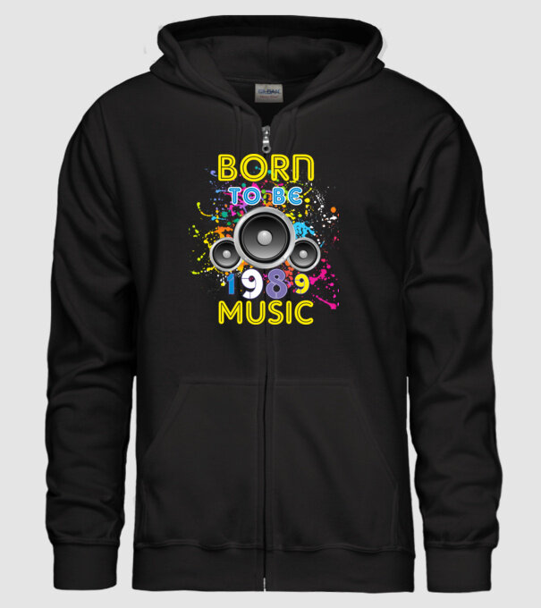 born to be music születésnapi DJ ,1989-ben született minta fekete pólón