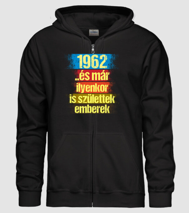 És már ilyenkor is születtek emberek, 1962 retro születésnapi felirat minta fekete pólón