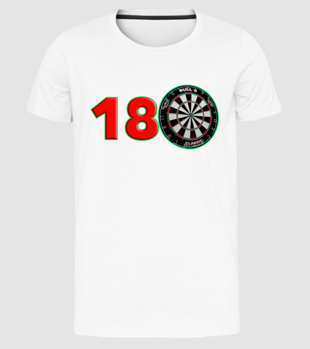 180DARTS minta fehér pólón