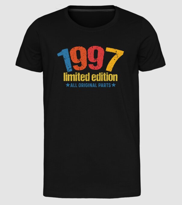 1997 limited edition ,all original parts, születésnapi felirat minta fekete pólón