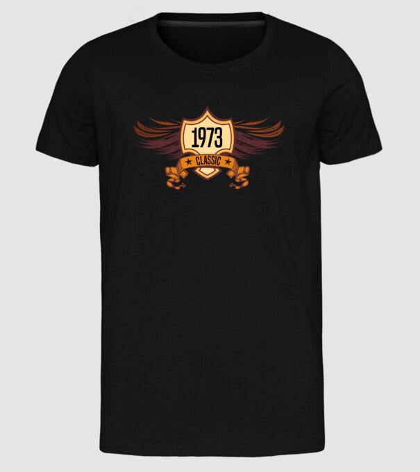 classic szülinapi embléma 1973 minta fekete pólón