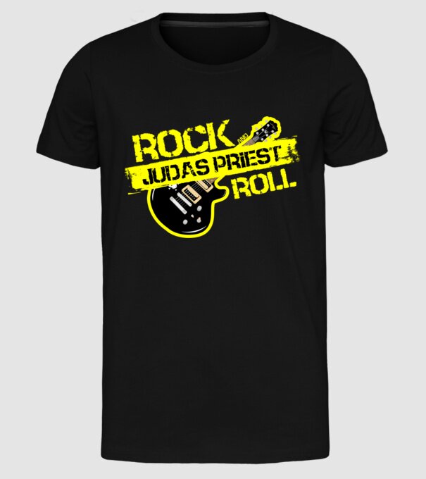 rock and roll gitár JUDAS PRIEST minta fekete pólón
