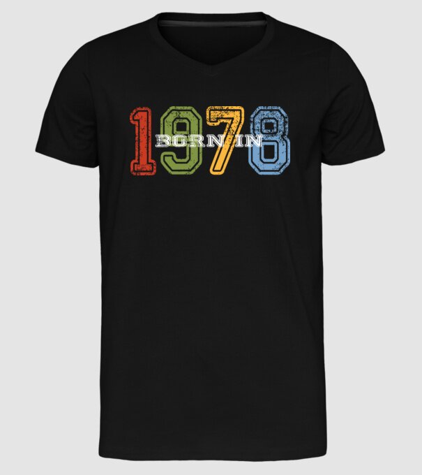 born in 1978 születésnapi felirat minta fekete pólón