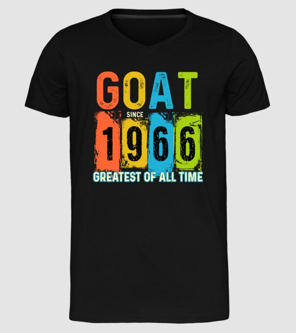 GOAT SINCE 1966, minden idők legjobbja 1966 óta minta fekete pólón