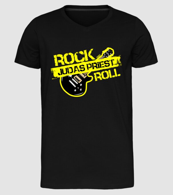 rock and roll gitár JUDAS PRIEST minta fekete pólón