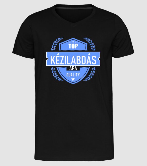 TOP QUALITY KÉZILABDÁS APUKA minta fekete pólón