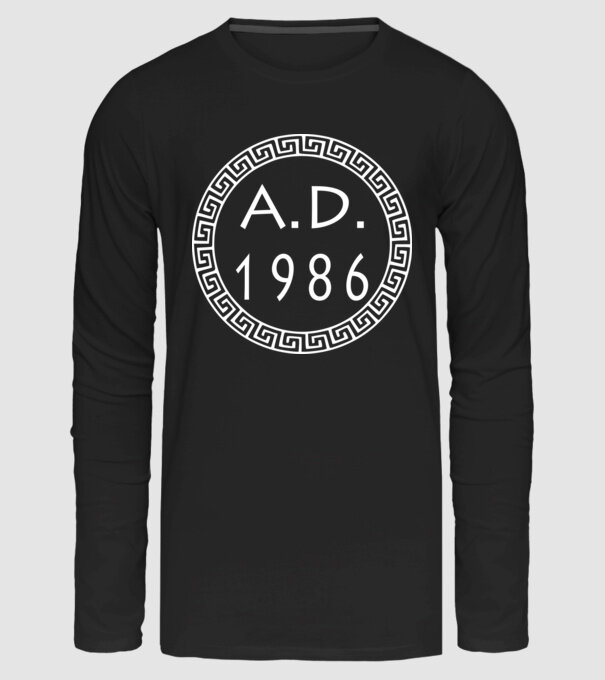 A.D. anno domini 1986 minta fekete pólón