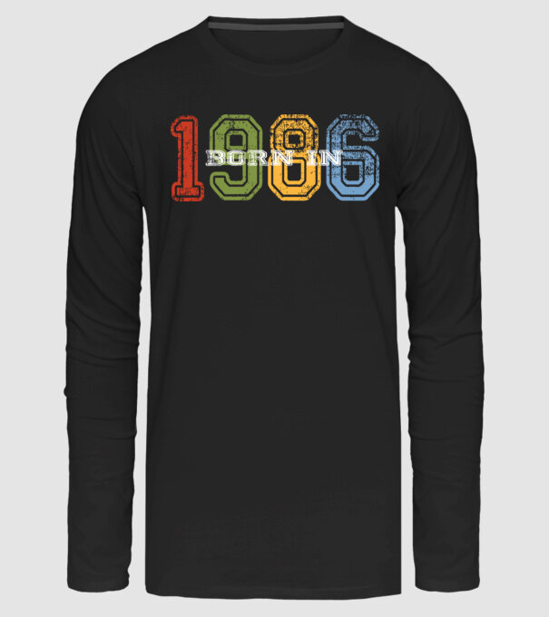born in 1986 születésnapi felirat minta fekete pólón