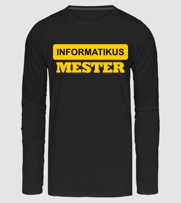 INFORMATIKUS MESTER minta fekete pólón
