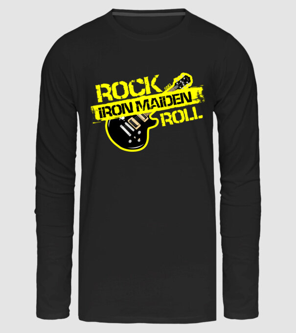 rock and roll gitár IRON MAIDEN minta fekete pólón