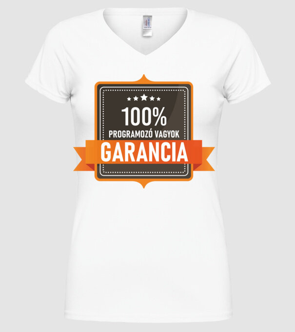GARANCIA 100% PROGRAMOZÓ VAGYOK minta fehér pólón