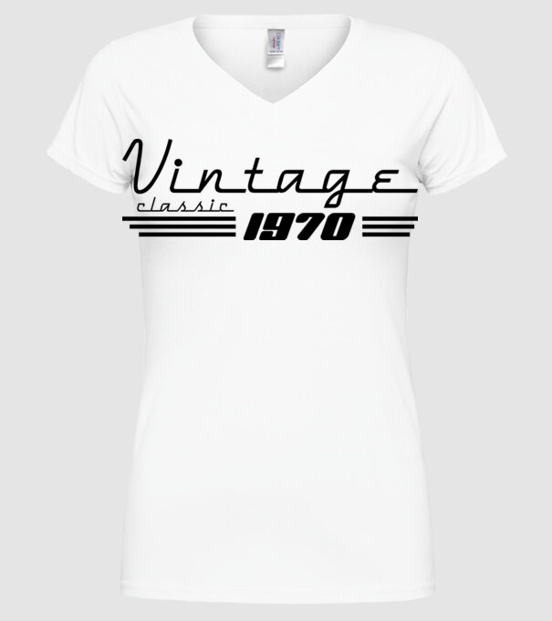 vintage retro amerikai stílusú születésnapi felirat 1970 minta fehér pólón