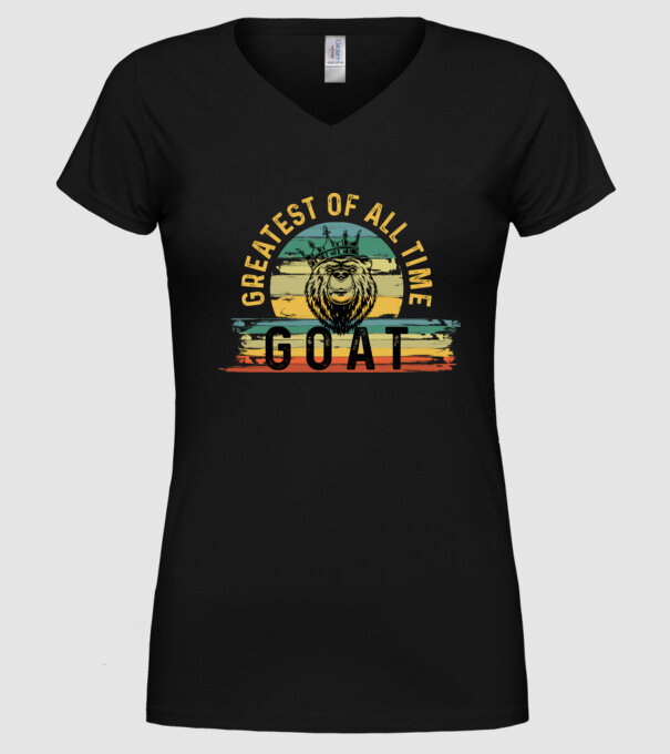 GOAT , MEDVE FEJ, MINDEN IDŐK LEGJOBBJA ,korona, király minta fekete pólón
