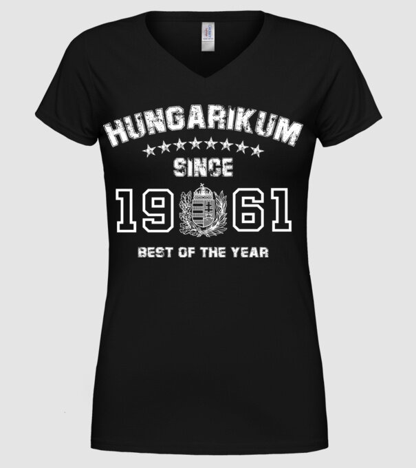 hungarikum since 1961 best of the year, magyar címer minta fekete pólón