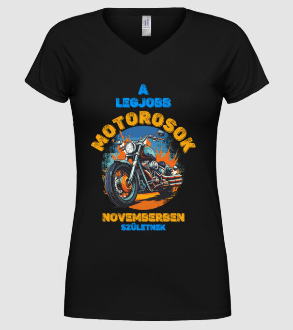 legjobb motorosok novemberben születnek minta fekete pólón
