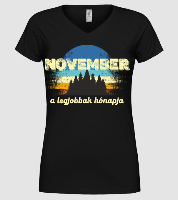 november a legobbak hónapja, novemberben születetteknek minta fekete pólón